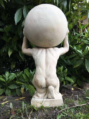 Statue von Atlas - 70 cm - Vintage-Look - Polystone